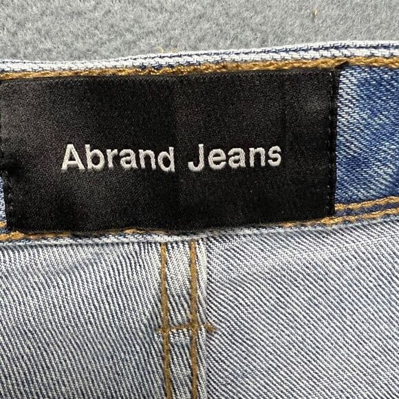 Abrand Jeans Mens 32 Relaxed Slim Taper Ankle Cropped Blue Denim Raw Hem NWT - Picture 6 of 11
